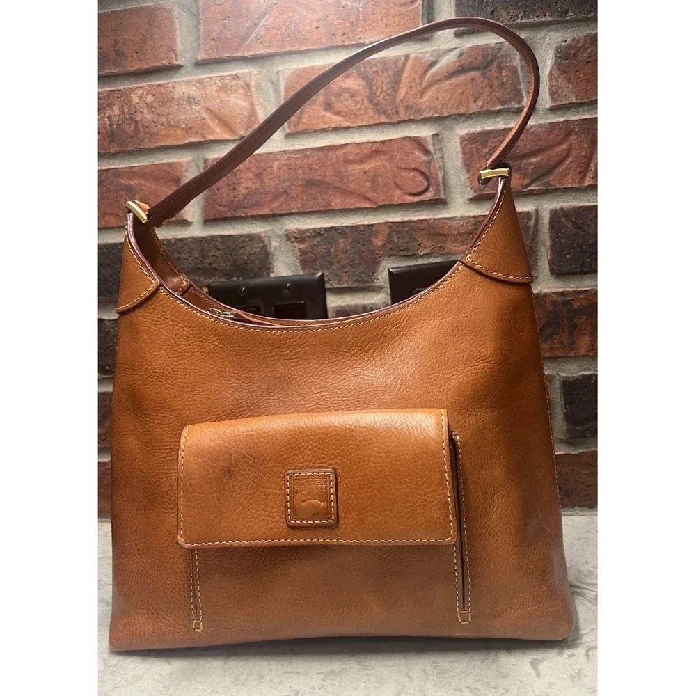 Dooney & Bourke Florentine Hobo Shoulder Bag Leather Womens Brown